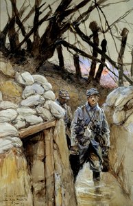 World War I: A Soldier of Soup Corvee in the Trench Notre-Dame-de-Lorette 28/06/1915 by Francois Flameng
