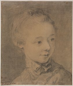 Head of a Young Girl Turning Toward the Right by Francois Hubert Drouais