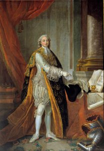 Portrait of Louis Stanislas Xavier of France, Count of Provence, in Great Dress of the Order of the Holy Spirit by Francois Hubert Drouais