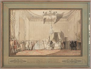 The interior of the bedroom in Versailles of Marie-Thérèse de Savoie, comtesse d