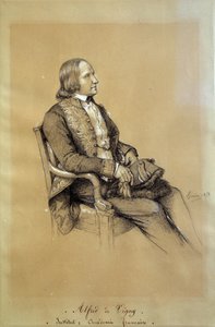 Portrait of Alfred de Vigny, French Writer, Playwright and Poet
