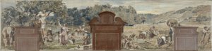 Sketch for the Village Hall of Pantin: La Cueillette. La Moisson, 1886