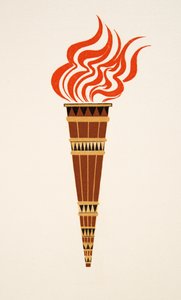 Flaming Torch from Prometheus Bound by Aeschylus, pub. 1941 by Francois Louis Schmied