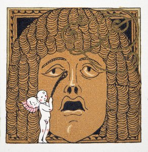 Nose being tickled by Cupid, from Personages de Comedie by Francois Louis Schmied