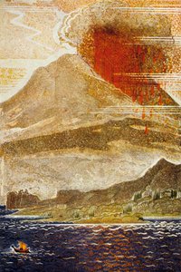 The Odyssey by Homer: Ulysses Approaching the Island of the Cyclops Volcano, engraved by Theo Schmied, 1930-33 by Francois Louis Schmied