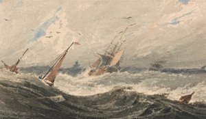 Boats on a Stormy Sea by Francois Louis Thomas Francia