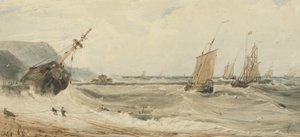 Boulogne Harbour by Francois Louis Thomas Francia
