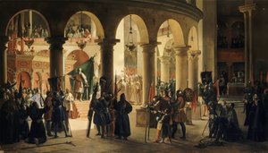 Godefroy de Bouillon Deposits in the Church of the Holy Sepulchre the Trophies of Ascalon by Francois Marius Granet