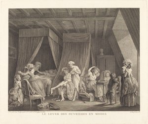 The Awakening of the Workers in Fashion by Francois Nicolas Barthelemy Dequevauviller after Nicolas Lavreince