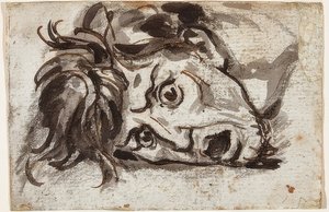 Head of a Man with Open Mouth and Wide-Open Eyes by Francois Pascal Simon Gerard