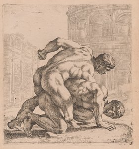 The Medici Wrestlers, side view, turned to right [plate 35] by Francois Perrier