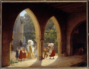 Madame Elisabeth of France Distributing Milk in Her House in Montreuil by Francois Richard Fleury