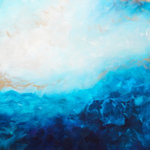 Deep Blue Abstraction by Françoise Wattré