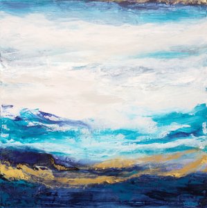 Golden Ocean Abstract by Françoise Wattré
