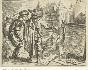 Man with Fur Hat Pulled by His Ear