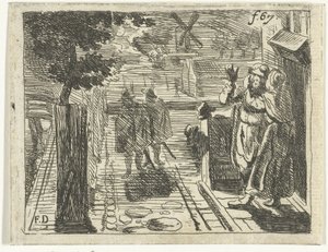 Woman Embraces Man in Front of House by Canal by Francoys Dancx