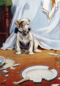 Dog with Broken Plate