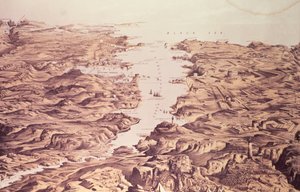 Panoramic View of the North and South Sides of the Harbour and Port of Sebastopol, designed and lithographed by Thomas Packer, pub. by Stannard and Dixon, 1855
