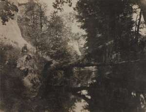 Landscape with Seated Figure on Stream Bank by Frank Chauvassaignes