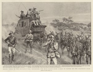 Heroic Deeds in the Matabele War, defending the Mail Coach from a Body of Kafirs on the Salisbury Road by Frank Dadd