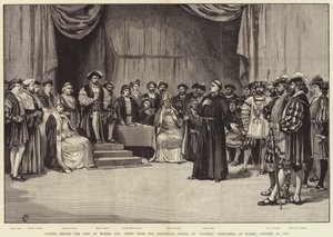 Luther before the Diet at Worms, 1521, Scene from the Historical Drama of Luther, performed at Worms, 30 October 1883
