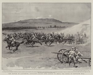 The Battle of Ladysmith, Artillery racing into Action to shell the Boers on Pepworth Hill