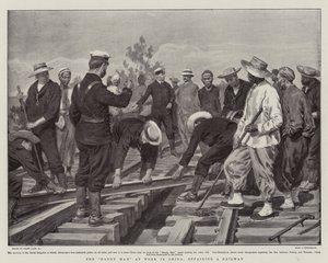 The Handy Man at Work in China, repairing a Railway