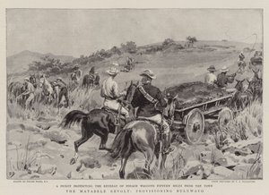 The Matabele Revolt, provisioning Buluwayo by Frank Dadd