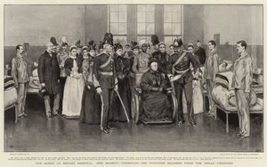 The Queen at Netley Hospital, Her Majesty Inspecting the Wounded Soldiers from the Indian Frontier