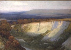 Evening Light Falling on a Quarry by Frank Dicksee