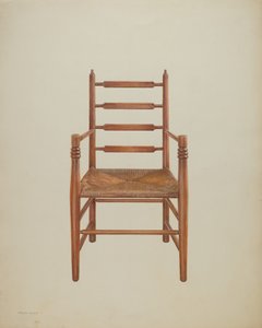 Chair, Pine with Rush Seat, c.1939 by Frank M. Keane
