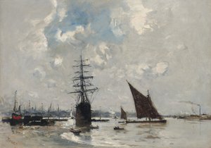 Ships on the Thames by Frank Myers Boggs