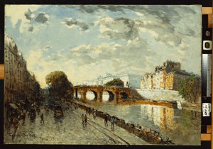 The Seine in Paris, Quai des Augustins, 1922 by Frank Myers Boggs