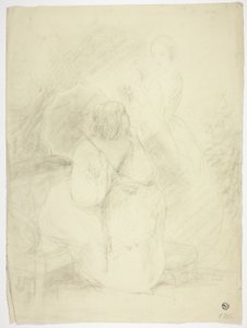 Two Women in a Park by Frank Stone