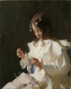 Portrait of a Child Sewing