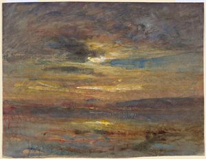 Sunset over a Pond by François Auguste Ravier