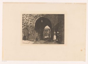 View of the Porte de St. Malo in Dinan (Ten Etchings, Drawn and Engraved by F. Bonvin, Painter)
