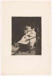 Child on a Chair with an Apple (Dix Eaux-fortes)