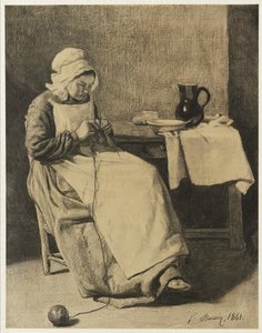 Servant Knitting by François Bonvin