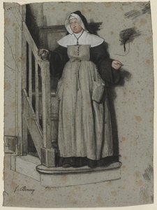 The Letter of Admission, Interior of a Convent by François Bonvin