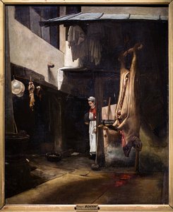 The Pig or Interior of a Yard with a Skinned Pig by François Bonvin