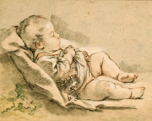 A Sleeping Baby by François Boucher