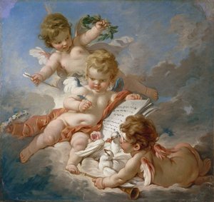 Cupids. Allegory of Poetry, 1760s by François Boucher