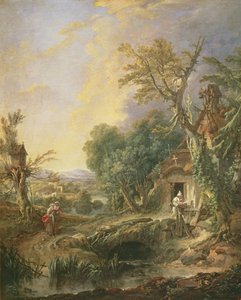 Landscape with a Hermit by François Boucher