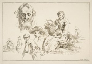 Sheet of Sketches, ca. 1735