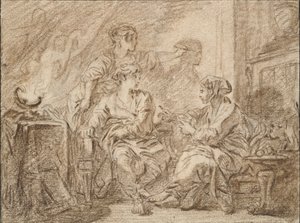 The Invention of Drawing, mid 18th century by François Boucher