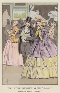 The Picture Exhibition at the Salon, looking at Manet