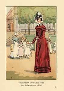 Woman strolling in the Gardens of the Tuileries, near the rue de Rivoli by François Courboin