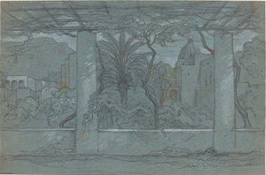 A Terrace and Garden on Capri by François Edouard Bertin
