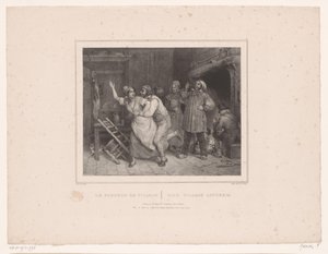 Man Trying to Embrace Woman in Tavern (Twelve Representations of Various Figures) (Album de douze sujets) (series title)
